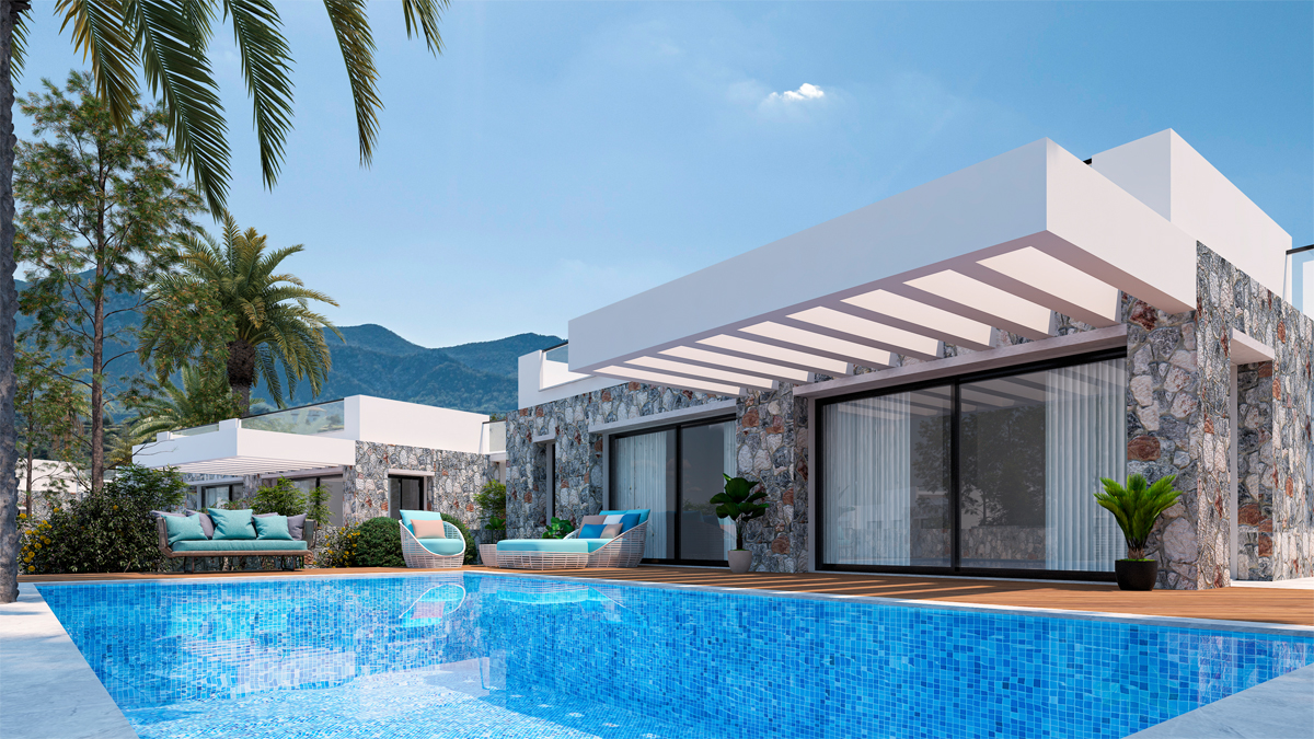 Kuzey Kıbrıs Esentepe'de lüks villa ve bungalovlardan oluşan özel butik proje